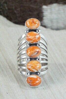 Spiny Oyster & Sterling Silver Ring - Thomas Yazzie - Size 8.5
