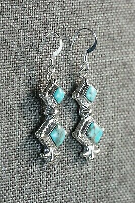 Navajo Turquoise and Sterling Silver Earrings - Sadie Jim