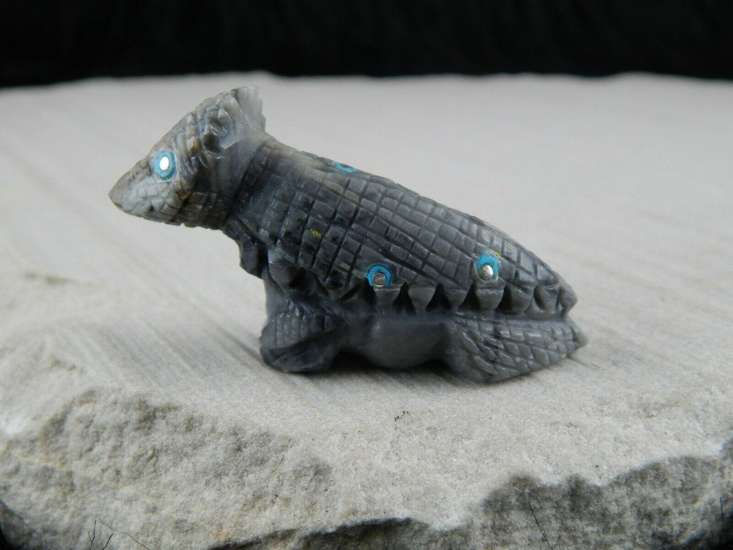 Lizard Zuni Fetish Carving - Kevin Allapowa - High Lonesome Trading