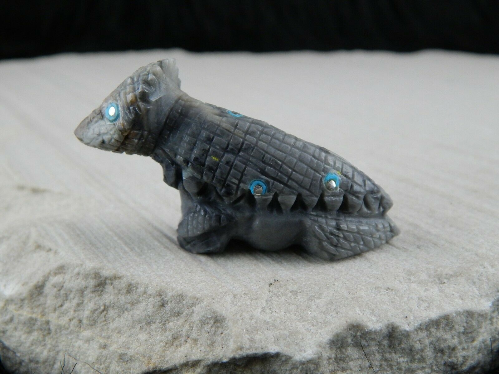 Lizard Zuni Fetish Carving - Kevin Allapowa - High Lonesome Trading