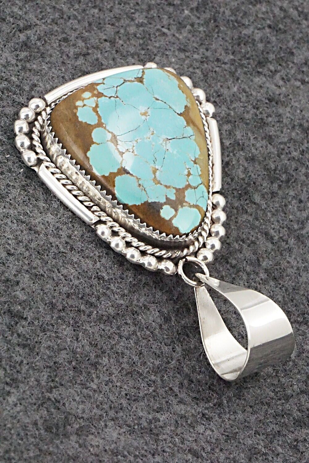 Turquoise and Sterling Silver Pendant - Kenny Calavaza