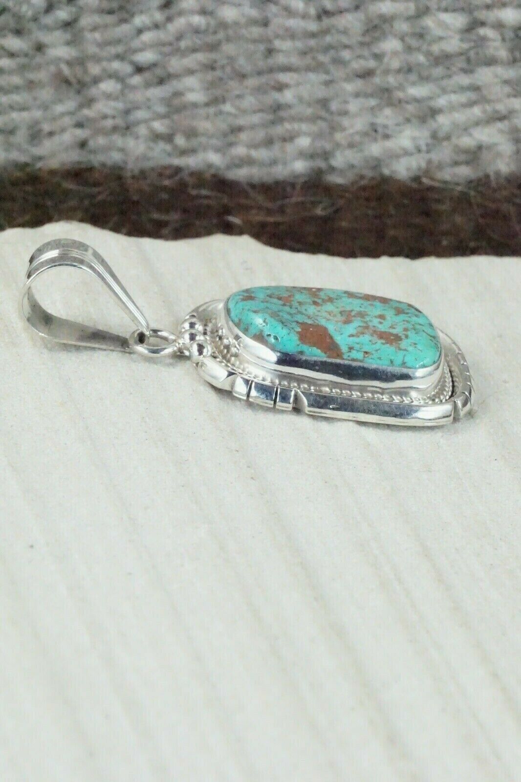 Turquoise & Sterling Silver Pendant - Samuel Yellowhair