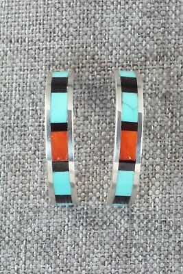 Multi Stone Inlay & Sterling Silver Earrings - Robin Chavez