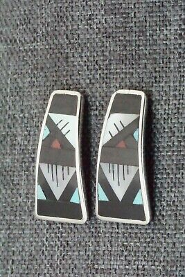 Multi Stone Inlay & Sterling Silver Earrings - Leander Othole