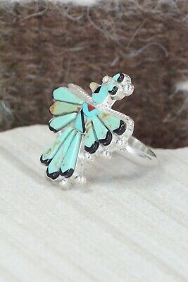 Turquoise & Sterling Silver Ring - Michelle Peina - Size 8