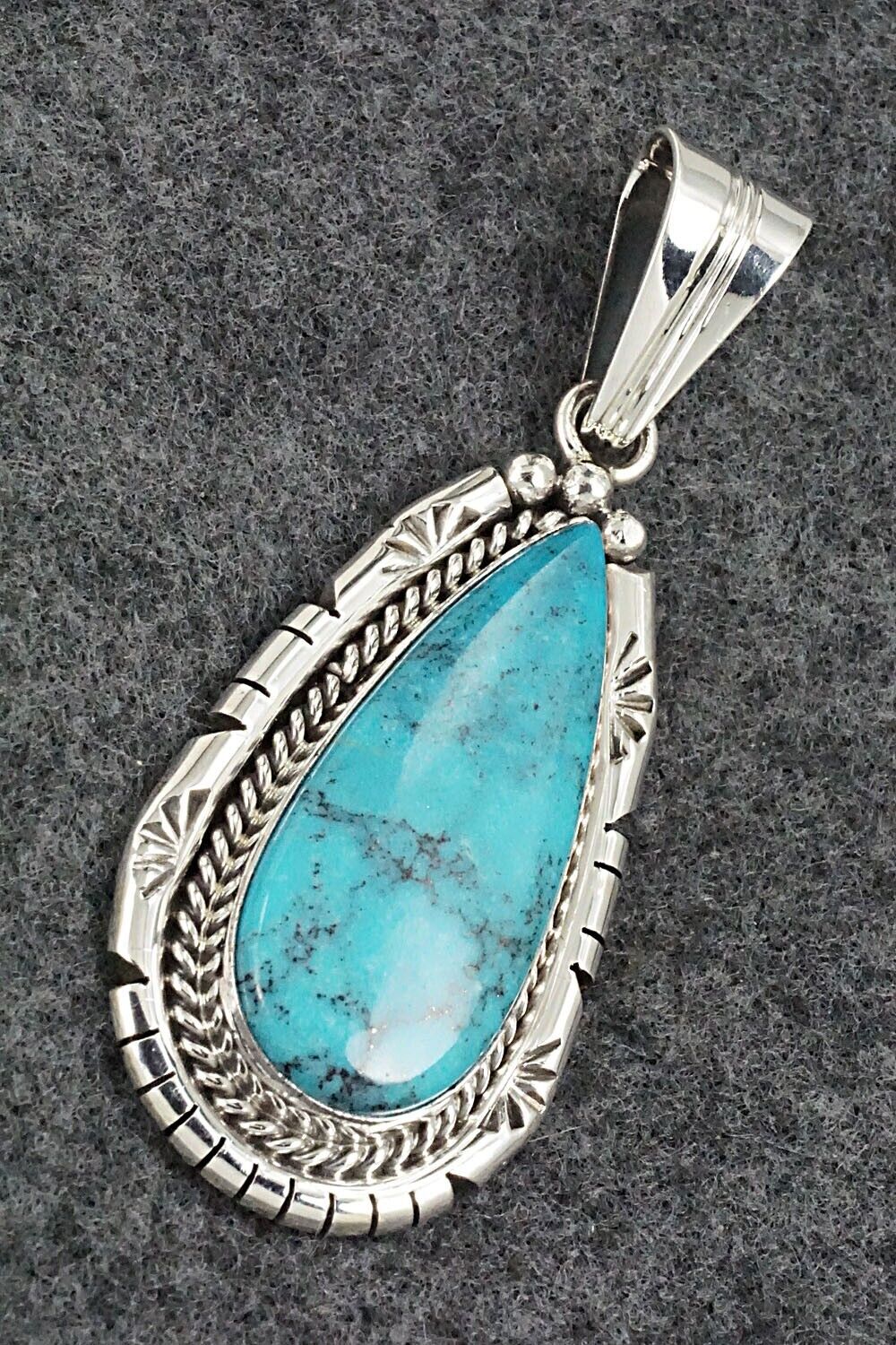 Turquoise & Sterling Silver Pendant - Samuel Yellowhair