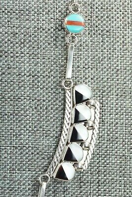 Multi Stone & Sterling Silver Inlay Necklace and Earrings Set - Leavus Ahiyite