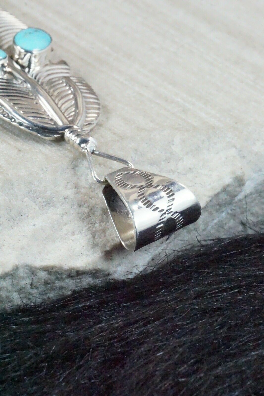 Turquoise & Sterling Silver Pendant - Greg Yazzie - High Lonesome Trading