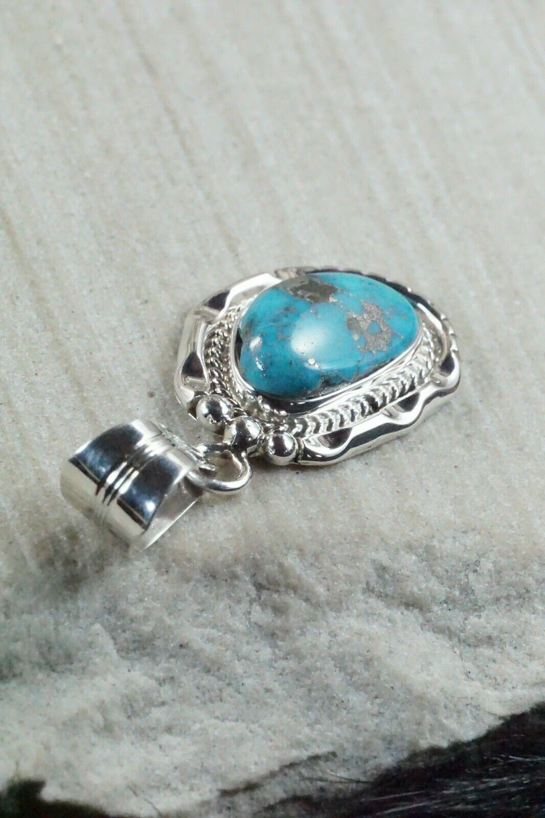 Turquoise & Sterling Silver Pendant - Samuel Yellowhair