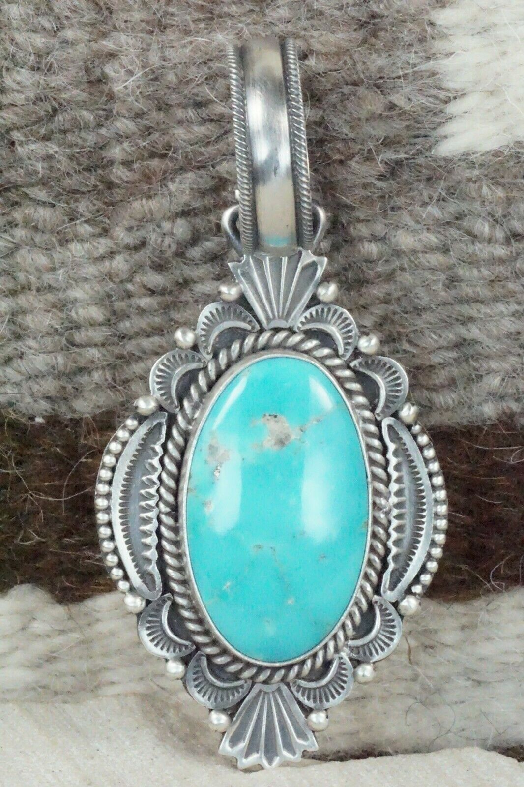 Turquoise and Sterling Silver Pendant - Michael Calladitto