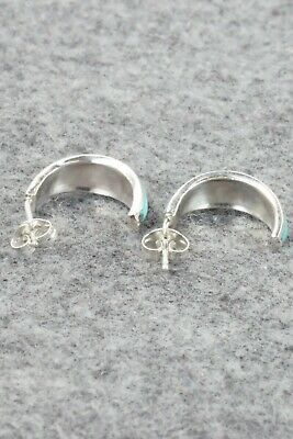 Turquoise & Sterling Silver Earrings - Philbert Chavez