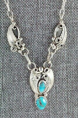 Navajo Turquoise and Sterling Silver Necklace - Roger Pino