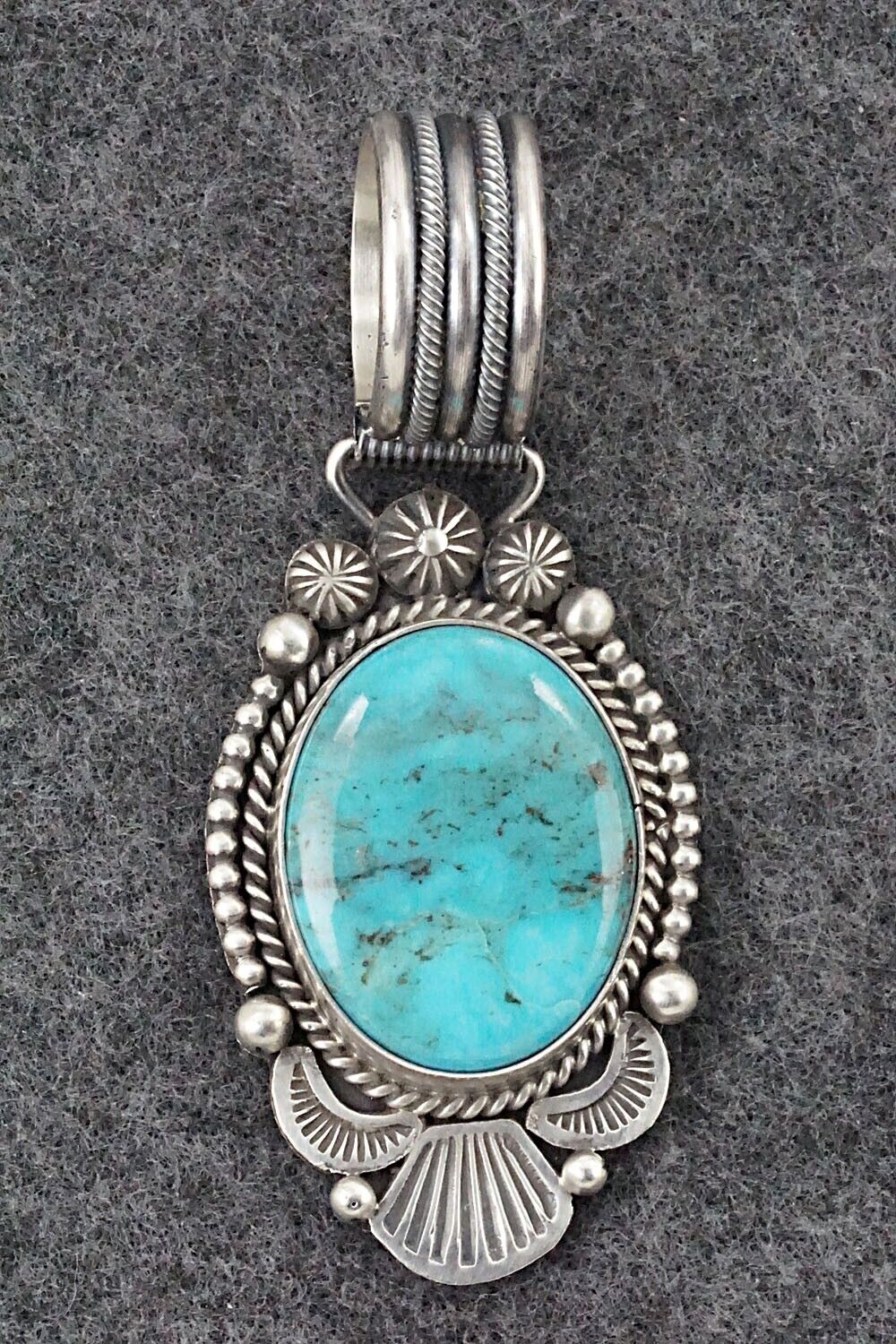 Turquoise & Sterling Silver Pendant - Michael Calladitto
