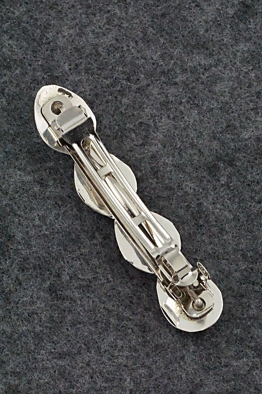 Turquoise & Sterling Silver Hair Barrette - Virginia Long