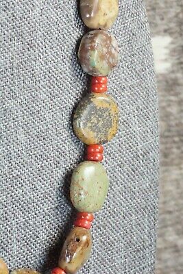 Turquoise, Coral & Sterling Silver Necklace - Navajo