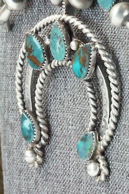 Turquoise & Sterling Silver Squash Blossom Set - Selina Warner - High Lonesome Trading