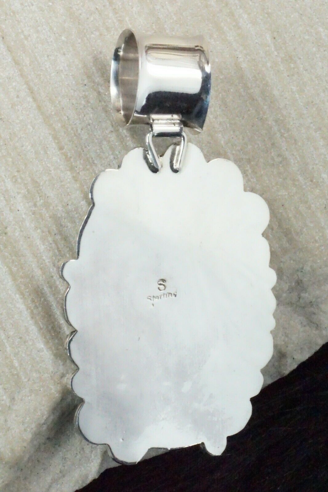 Turquoise and Sterling Silver Pendant - Shirley Largo