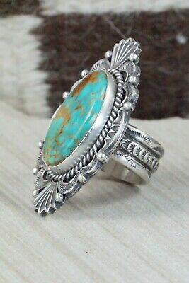 Royston Turquoise and Sterling Silver Ring - Michael Calladitto - Size 10.5
