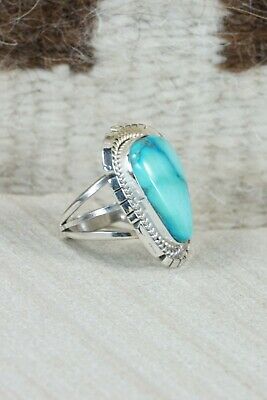 Turquoise & Sterling Silver Ring - Samuel Yellowhair - Size 5.5