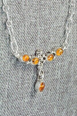 Amber & Sterling Silver Necklace - Loretta Smith