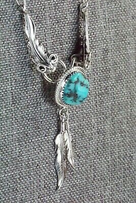 Turquoise & Sterling Silver Necklace - Lee Shorty