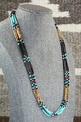 Turquoise, Coral and Shell Necklace - Esquipula Tenorio