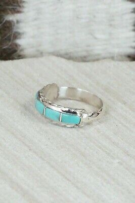 Turquoise & Sterling Silver Ring - Malcom Chavez - Size 7