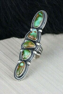 Navajo Royston Turquoise and Sterling Silver Ring - Ernest Roy Begay - Size 9 - High Lonesome Trading