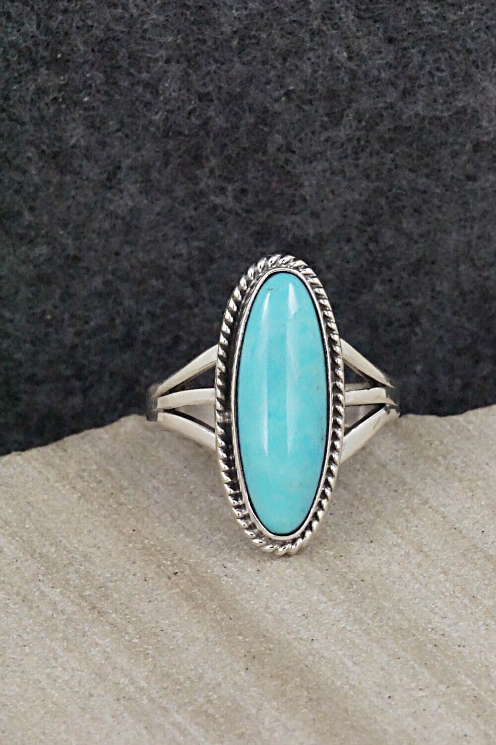 Turquoise & Sterling Silver Ring - Mark Barney - Size 6.5