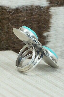 Turquoise and Sterling Silver Ring - Betta Lee - Size 7.5