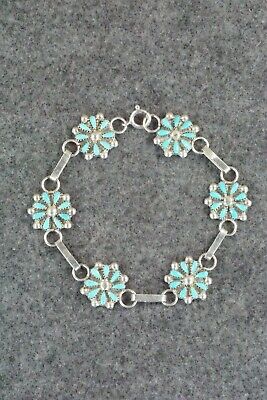 Turquoise & Sterling Silver Link Bracelet - David Leekity
