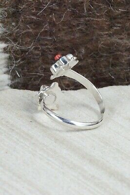 Jet & Coral Sterling Silver Ring - Tamara Pinto - Size 5