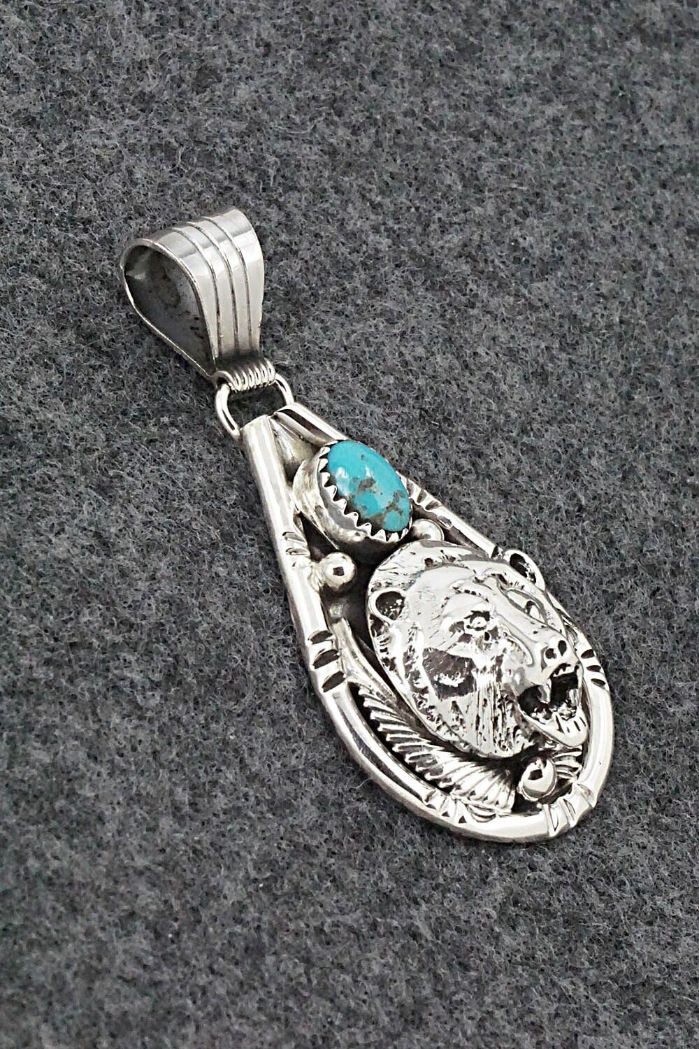 Turquoise & Sterling Silver Pendant - Jeannette Saunders