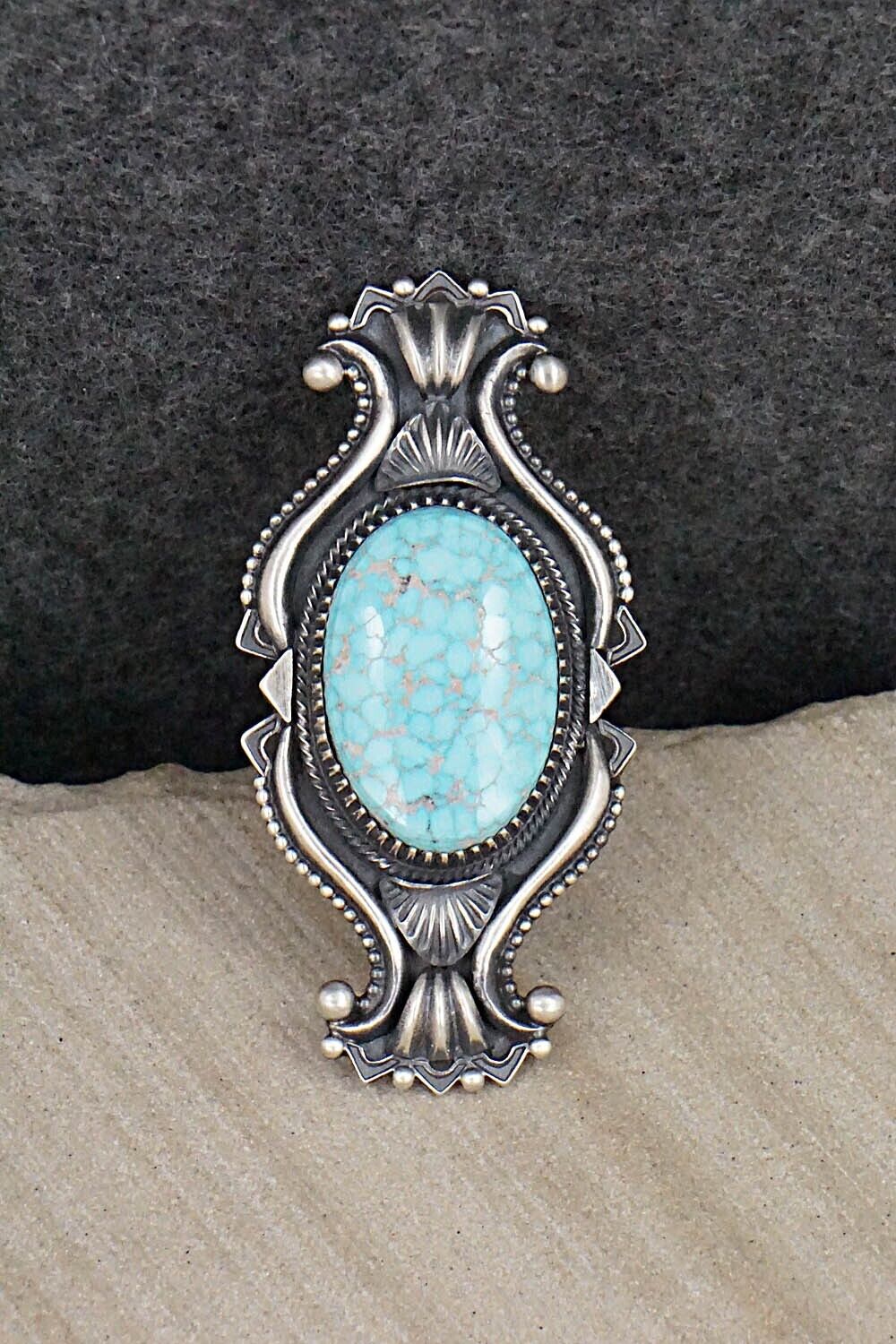 Turquoise & Sterling Silver Ring - Derrick Gordon - Size 9