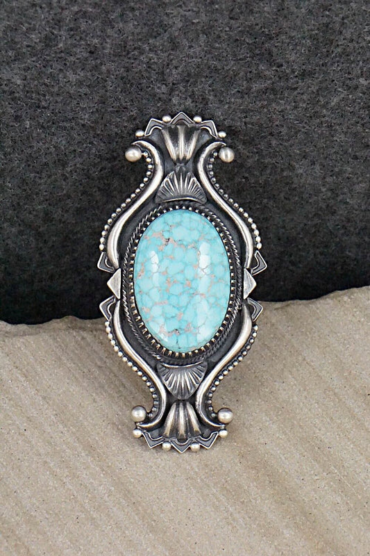 Turquoise & Sterling Silver Ring - Derrick Gordon - Size 9