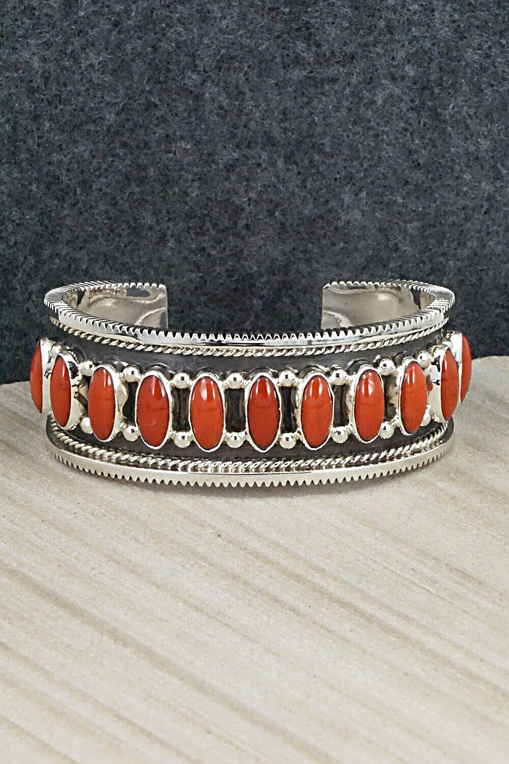 Coral & Sterling Silver Bracelet - Tom Lewis