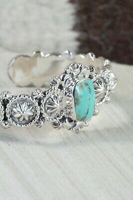 Navajo Turquoise & Sterling Silver Bracelet - Bobby Platero