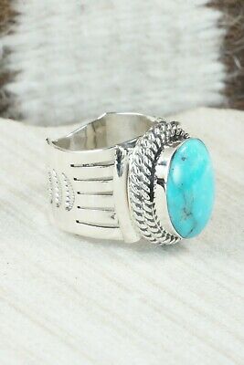 Turquoise and Sterling Silver Ring - Bucky Belin - Size 9