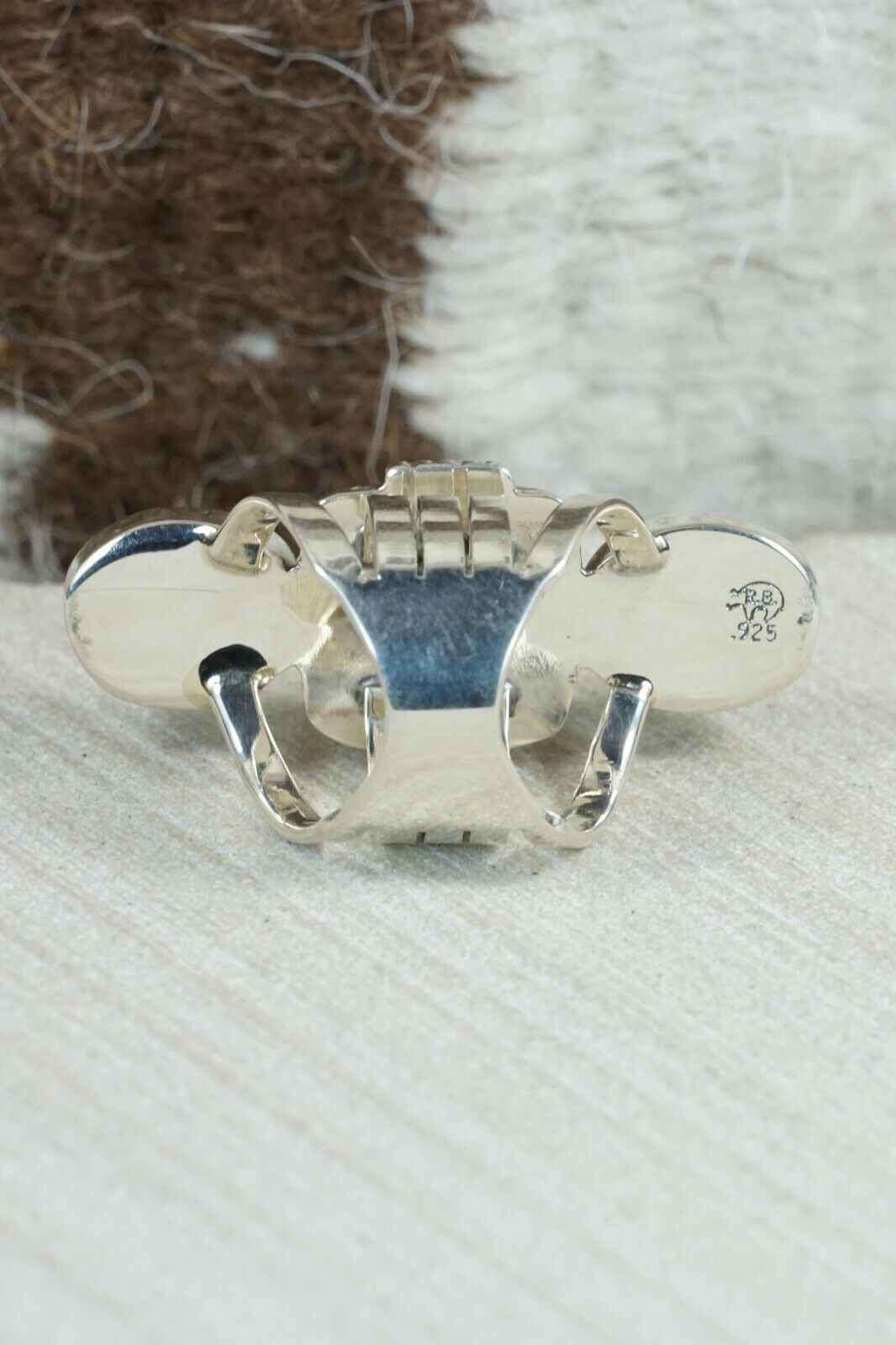 Navajo Turquoise and Sterling Silver Ring - Tom Lewis - Size 6