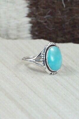 Turquoise & Sterling Silver Ring - Amos Begay - Size 8