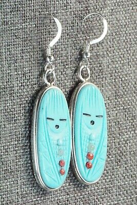 Turquoise & Sterling Silver Earrings - Stuart Quandelacy