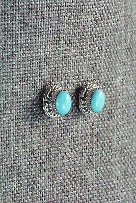 Turquoise and Sterling Silver Earrings - Ryland Cachini - High Lonesome Trading