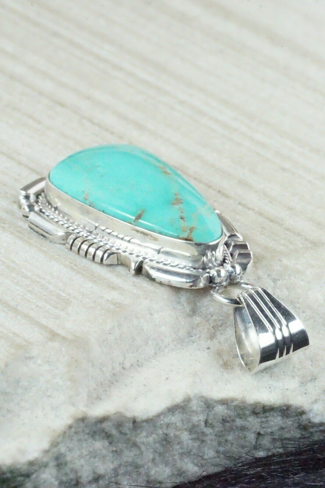 Turquoise & Sterling Silver Pendant - Samuel Yellowhair