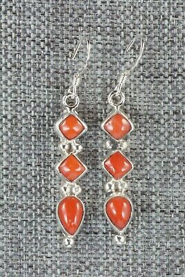 Coral and Sterling Silver Earrings - Robert Martinez