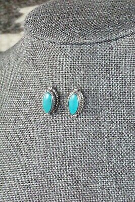 Navajo Turquoise and Sterling Silver Earrings - Bucky Belin