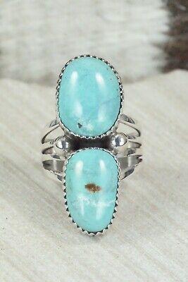 Turquoise and Sterling Silver Ring - Alvin Joe - Size 8.25 - High Lonesome Trading