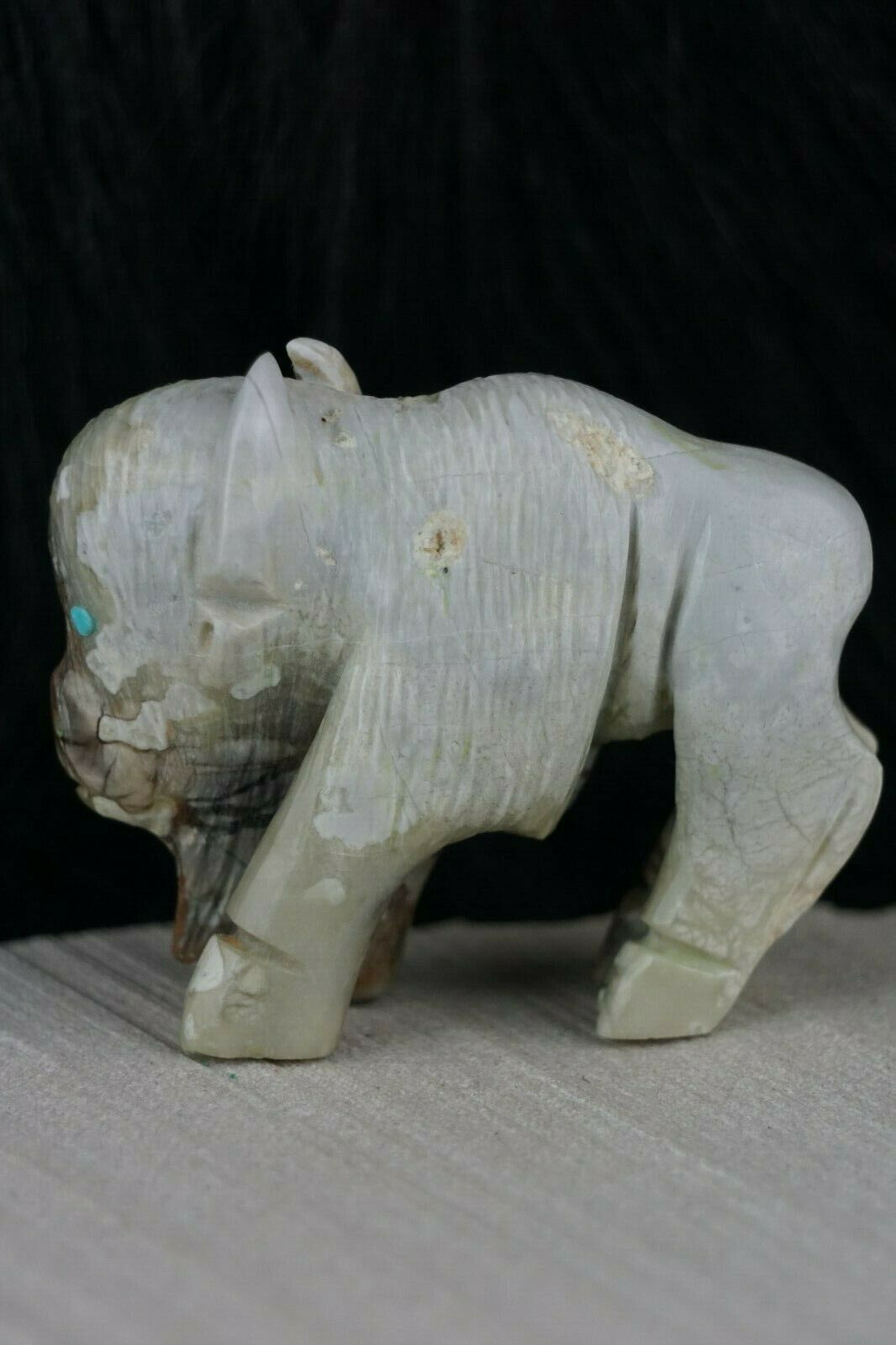 Buffalo Zuni Fetish Carving - Jonas Hastito - High Lonesome Trading