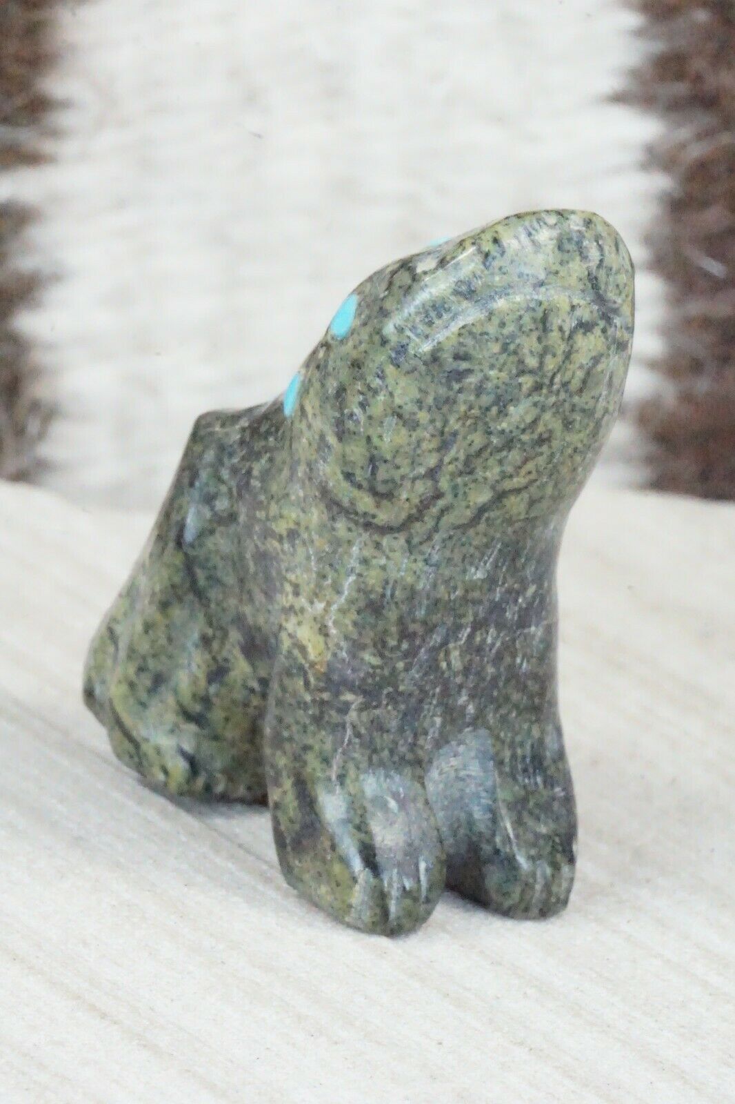 Frog Zuni Fetish Carving - Alvin Calavaza - High Lonesome Trading