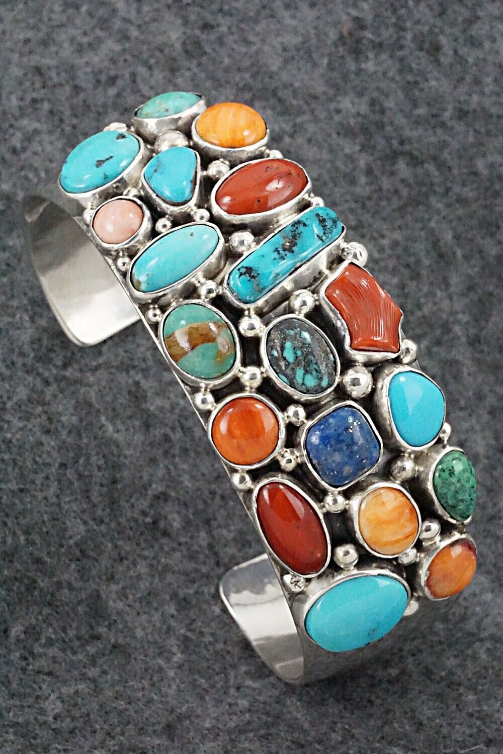 Multi Stone & Sterling Silver Bracelet - Victor Thompson