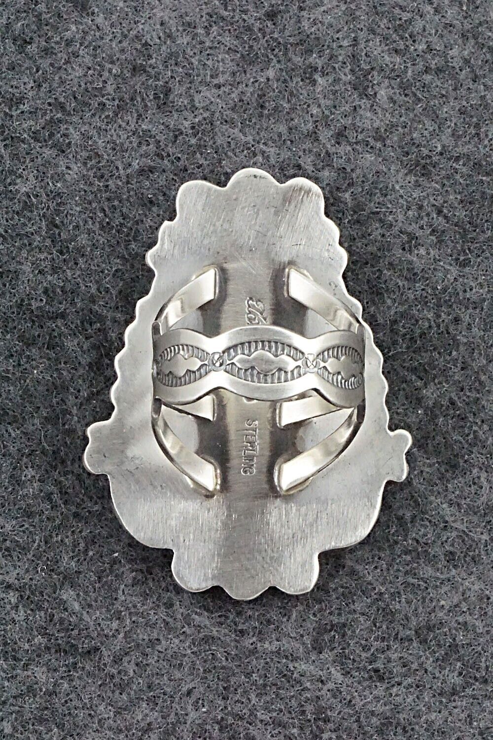 White Buffalo & Sterling Silver Ring - Tom Lewis - Size 8